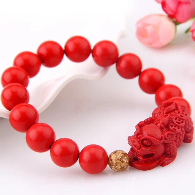 Открытый светильник натуральный Чжу-песок красный браслет мужские и женские