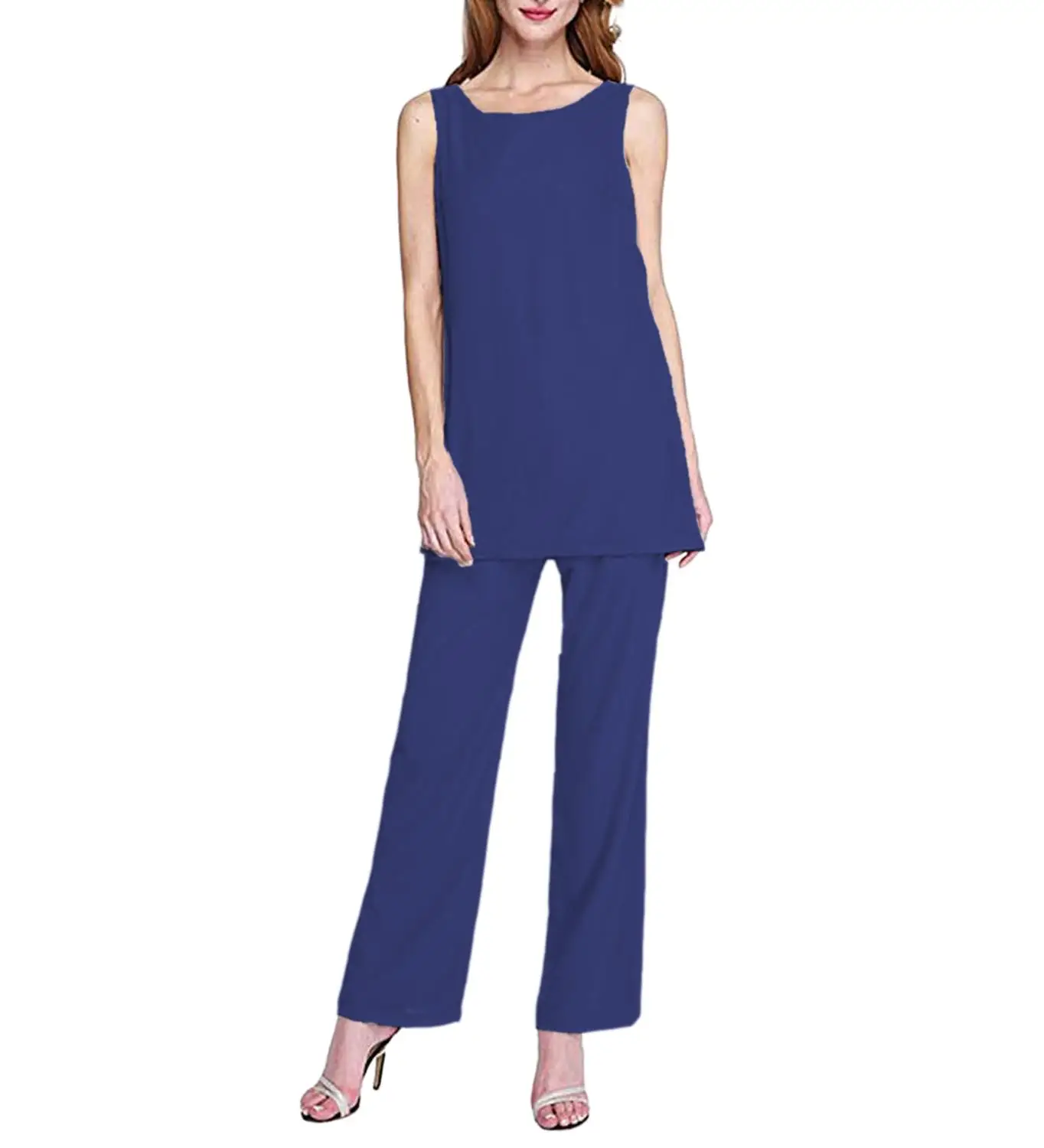 Костюм из 2 предметов для матери невесты простой шифоновый модный костюм с