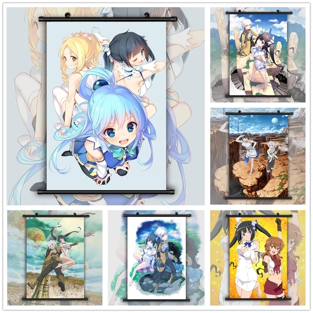 

Wall Art Print Danmachi Hestia Bell Blue Cute Gifts Canvas Modern Solid PVC Hanging Scrolls Painting Poster Style Home Decor