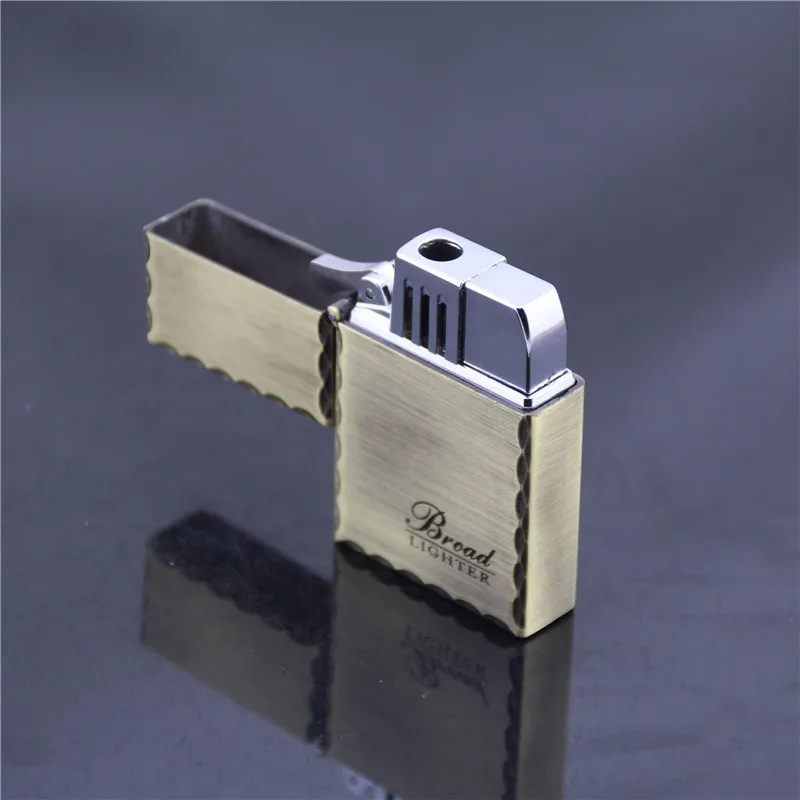 

Square wave side straight metal lighter smoke accesoires regalos para hombre originales briquets et accessoires fumeurs isqueiro