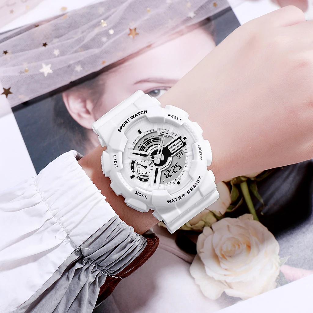 PANARS цифровые часы мужские Студенческие LED двойной дисплей многофункциональные