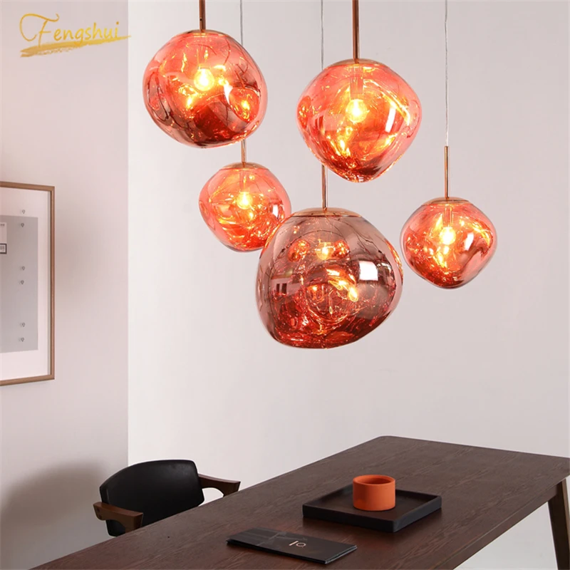 

Modern Glass Lampshade Pendant Lights Vintage Industrial Indoor Lighting Decor Hanging Lamp Kitchen Villa Duplex Light Fixtures