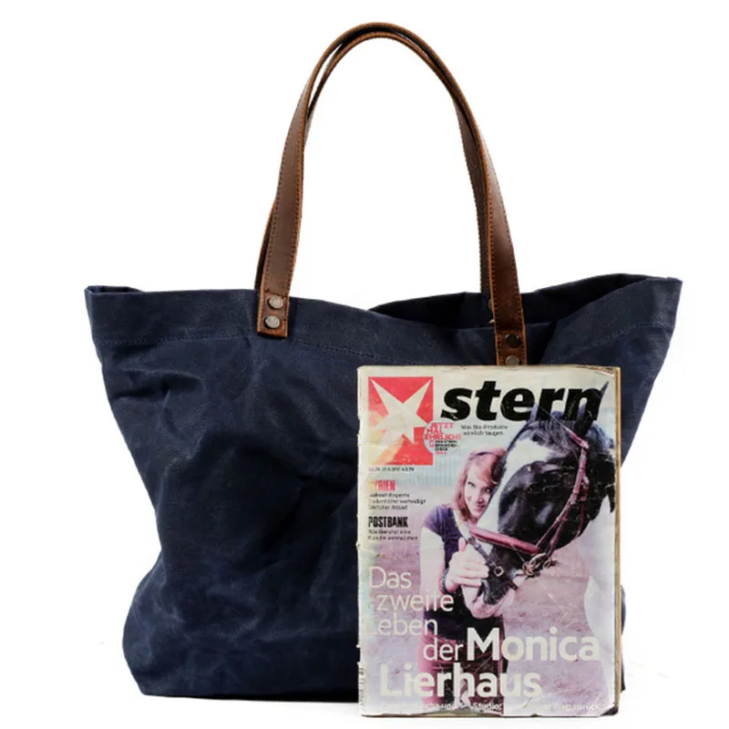 Водонепроницаемый вощеный холщовый мешок для женщин простая сумка