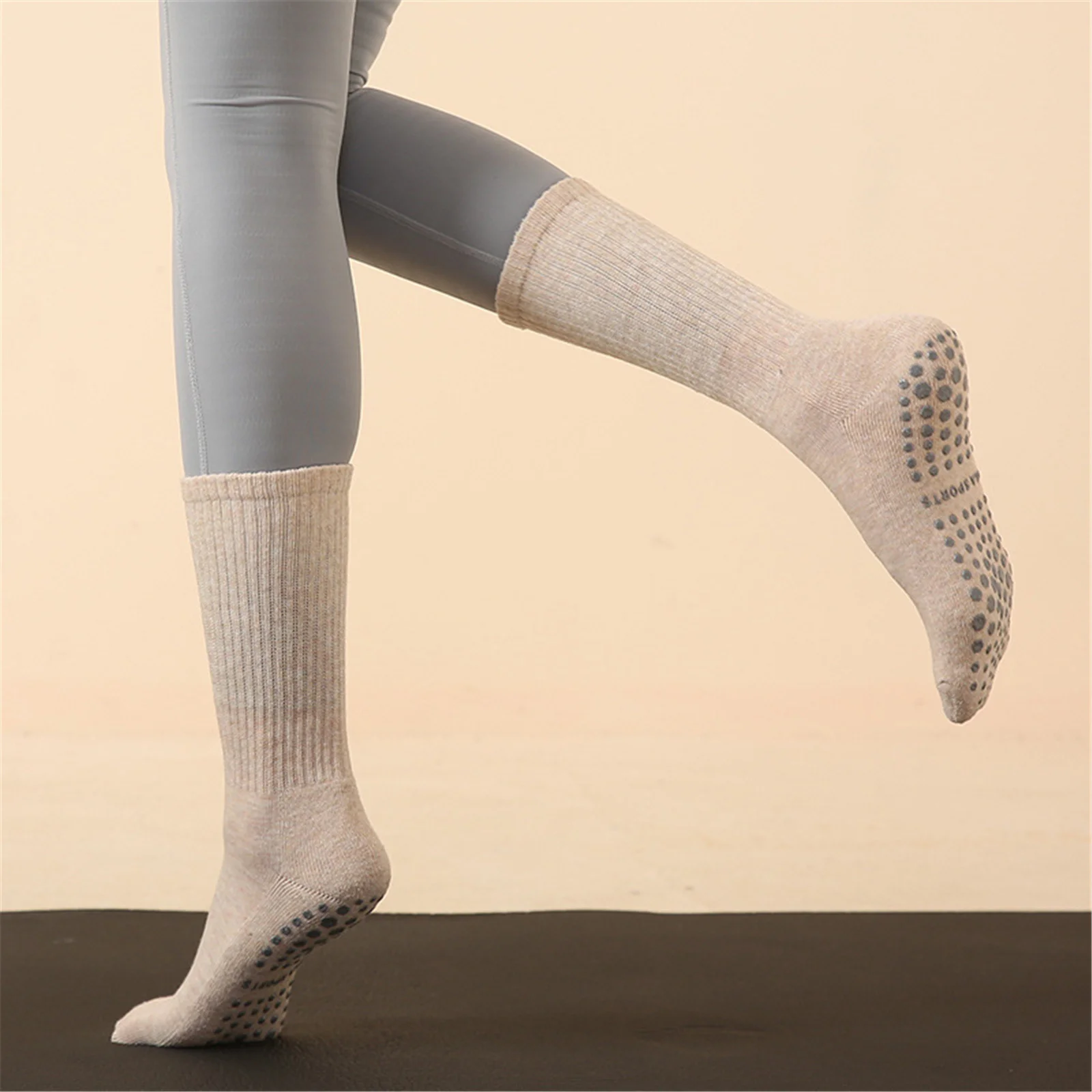 

Women Yoga Socks Non-Slip Grips Thicken Antislip Silicone Sole Breathable Cotton Pilates Pure Barre Ballet Dance Socks
