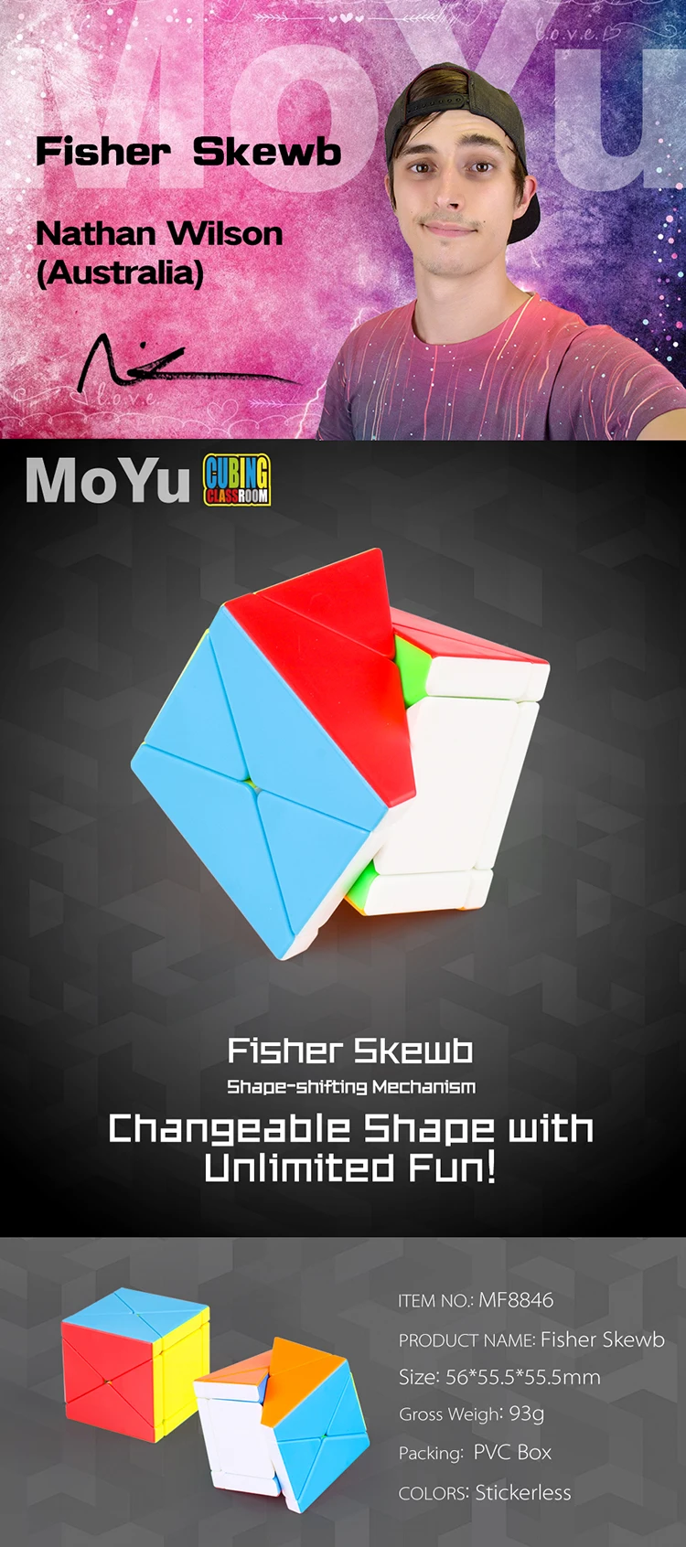 MOYU Fisher Skew Magic Cube Professional Speed Puzzle Cube Educational Toys Gifts for Children Intellectual development Gift Toy