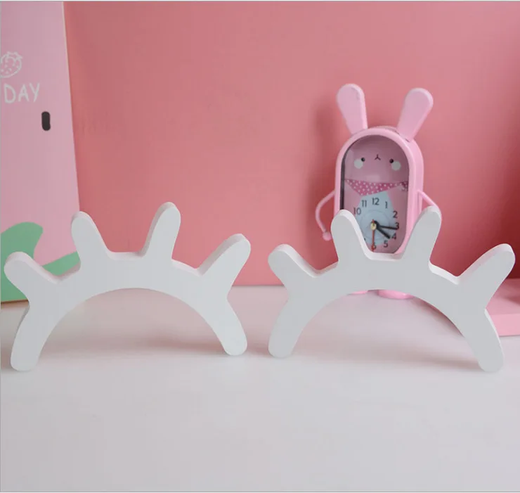 1 пара симпатичных деревянных 3D ресниц в скандинавском стиле настенные Стикеры