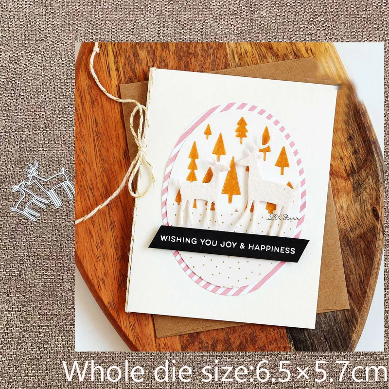 

New Design Craft Metal stencil mold Cutting Dies 2pcs deers scrapbook die cuts Album Paper Card Craft Embossing
