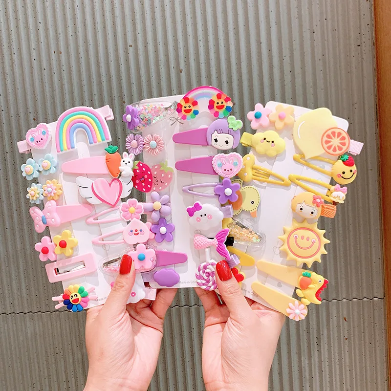 

14pcs Candy Color Hairpins Children Sweet Handmade Hair Clip Barrettes Kids Fashion Headband Accessories