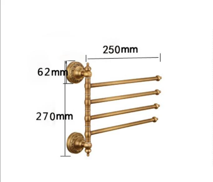 Новейший античный латунный стержень для полотенец настенный поворотный