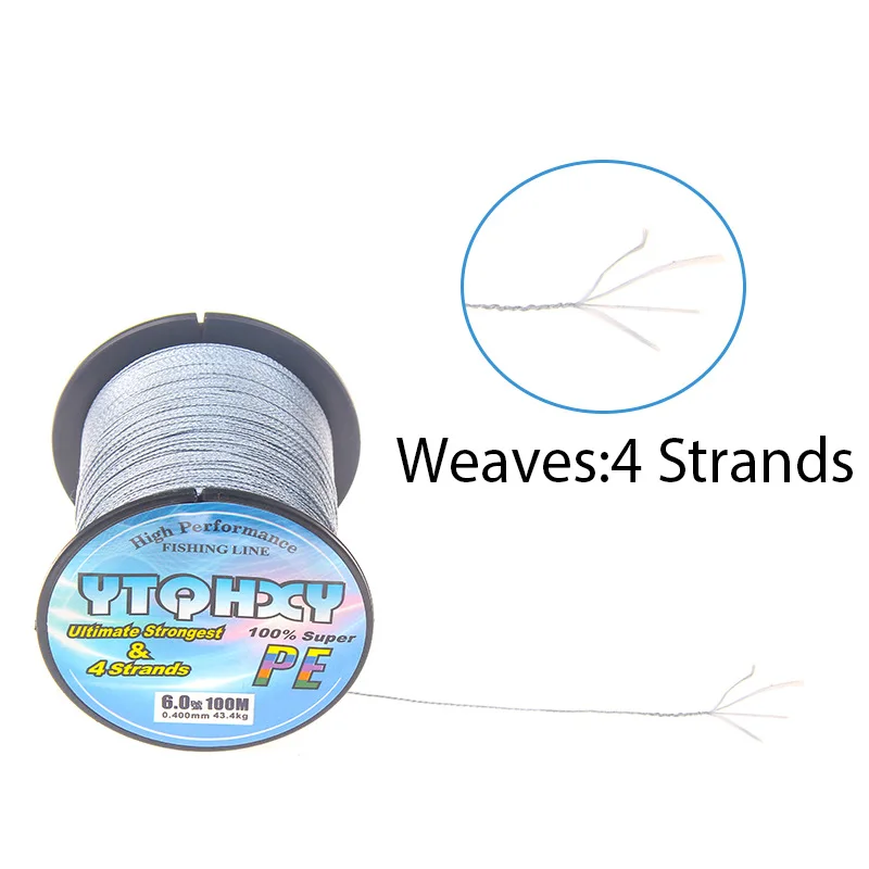 100m Highly Abrasion Resistant 4-Strand Extremus Braided Fishing Line Thin Diameter Zero Stretch Easy Casting fishing line | Спорт и