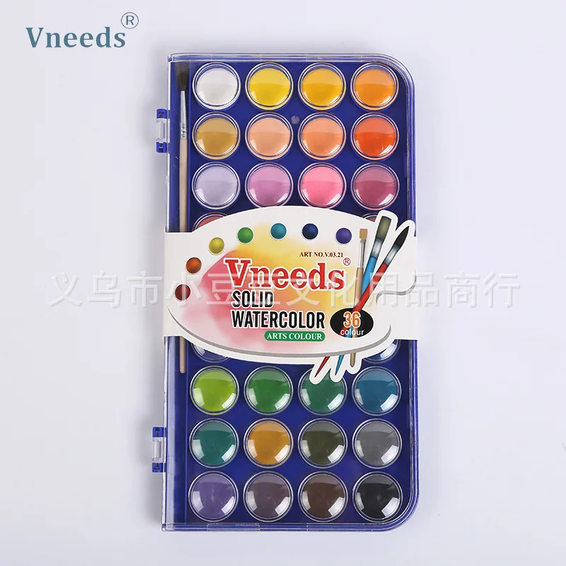 

36 Colors Solid Watercolor Gouache Paint Suit Beginner Powder Compression School Supplies Study Stationery Art Supplies Artist