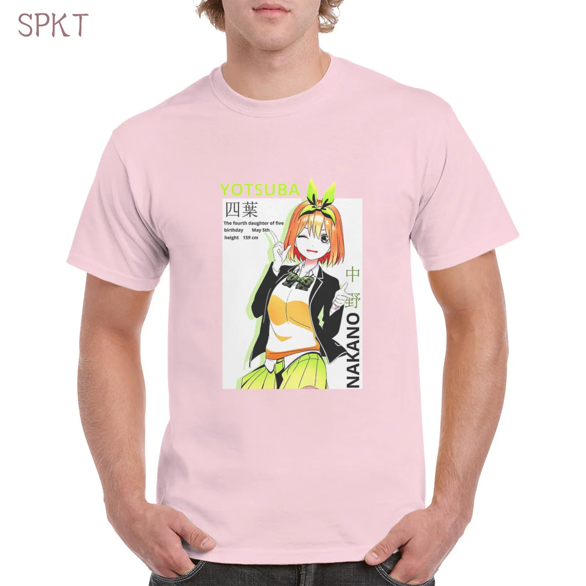 

Kawaii Yotsuba Nakano print t shirt 100% cotton Toubun No Hanayome kawaii anime graphic tshirt top oversized women/men's T-Shirt