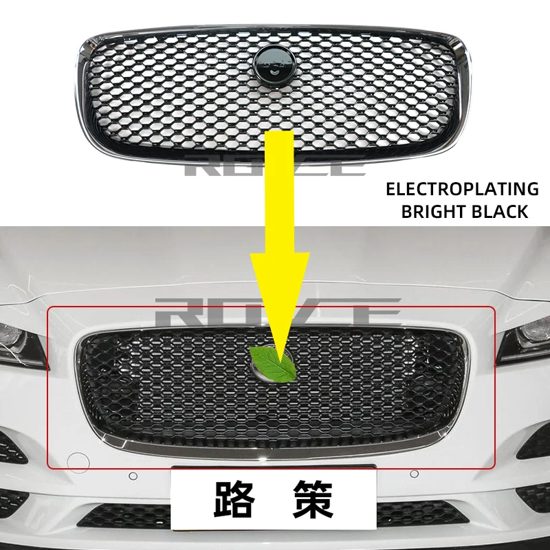 

ROVCE For Chrome/Black Car Grill Front Bumper Upper Mesh Grille ABS For Jaguar F-PACE T4N127772