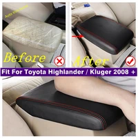 armrest storage box mats cushion cover protector waterproof pad carpet for toyota highlander kluger 2008 2013 accessories