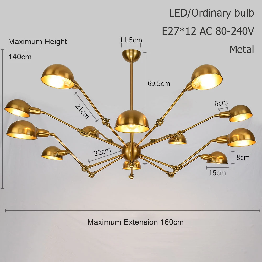 Подвесной светильник в стиле ретро лофт паук светодиодсветодиодный лампа E27