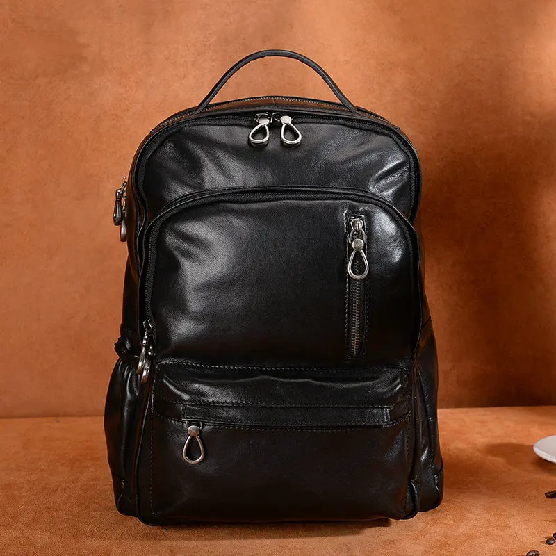 Мужской рюкзак простой высококачественный кожаный женский модные Молодежные
