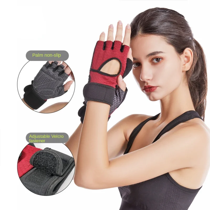 

Breathable Fitness Gloves Silicone Palm Hollow Back Gym Gloves Weightlifting Workout Dumbbell Crossfit Bodybuilding 2021 New