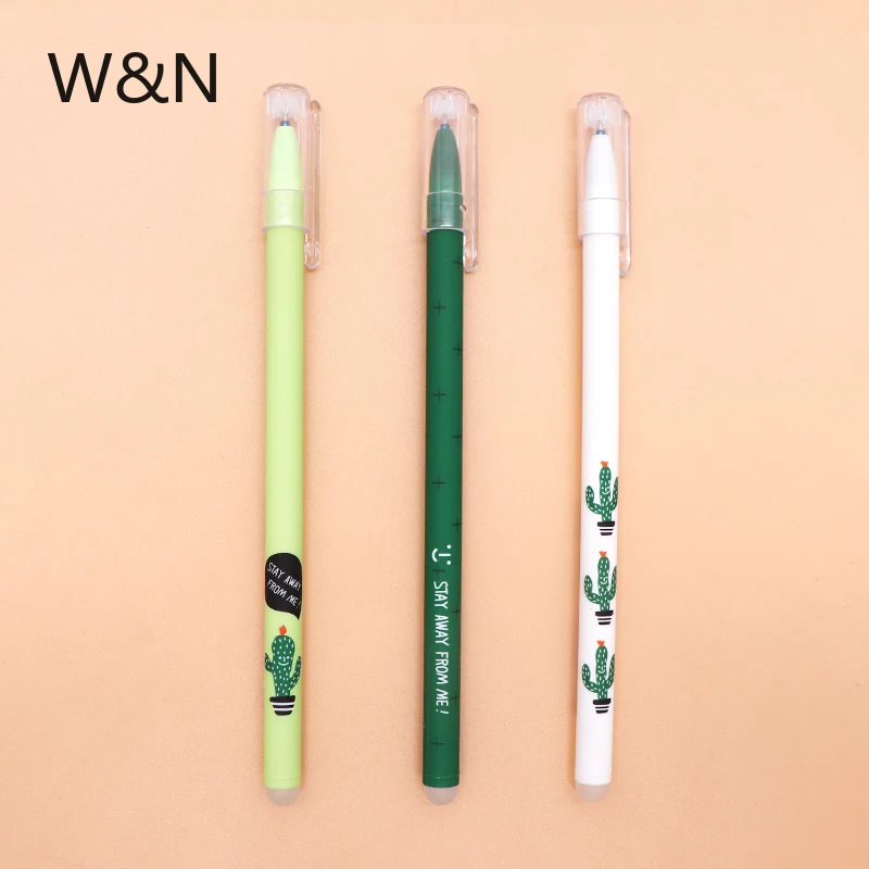3 шт./компл. милый кактус стираемая ручка 0 38 мм черный/синий волшебные чернила