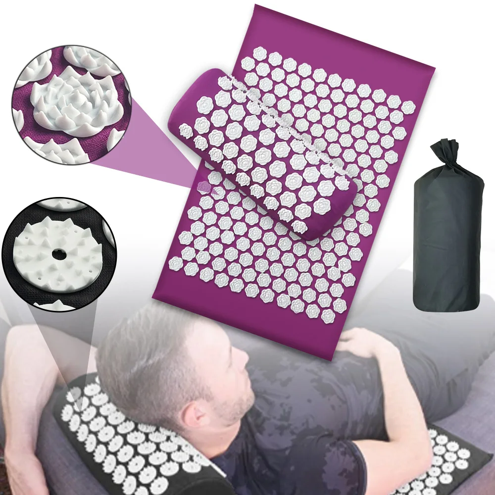 

Acupressure Massage Mat Shakit Mat Relieve Back Neck Foot Pain Spike Mat Kuznetsov's Applicator Back Massager Cushion Yoga Mat