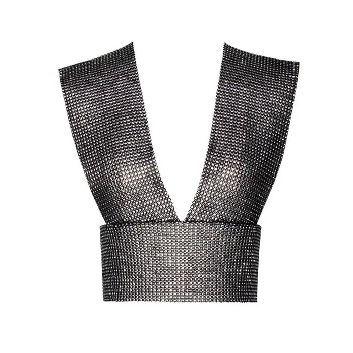 Crop Top Блестящие стразы сетка юбка сексуальные прозрачные обтягивающие, с эластичным поясом юбка женские летние пляжные закрытые вечерние юбки Клубная одежда - Цвет: Crop Top