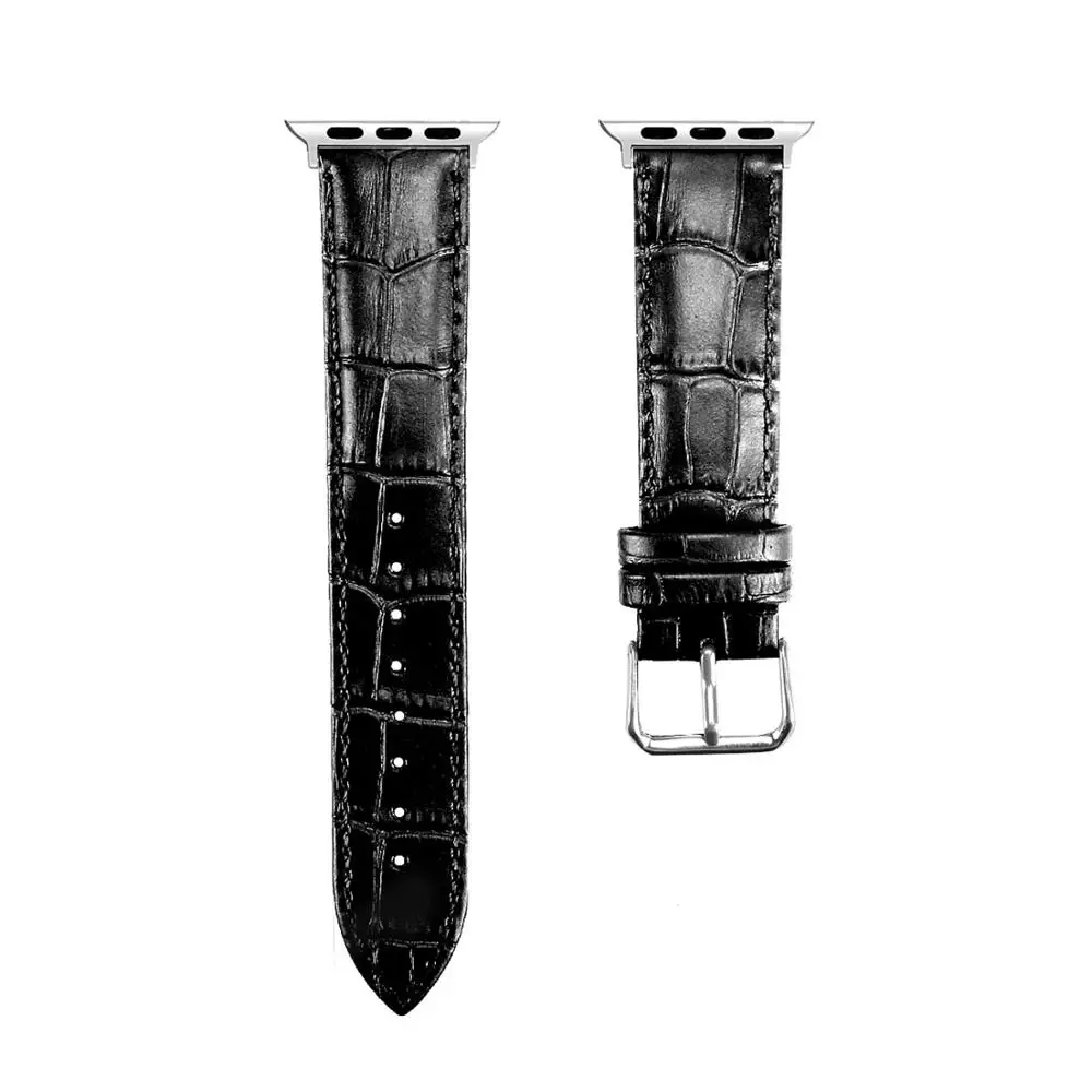 Joyozy часы с ремешком из натуральной кожи, ремешок для наручных часов Apple Watch 5/4/3/2/1, браслет, ремешок для наручных часов Apple Watch, версии кожи наручных часов iwatch серии - Цвет ремешка: E black