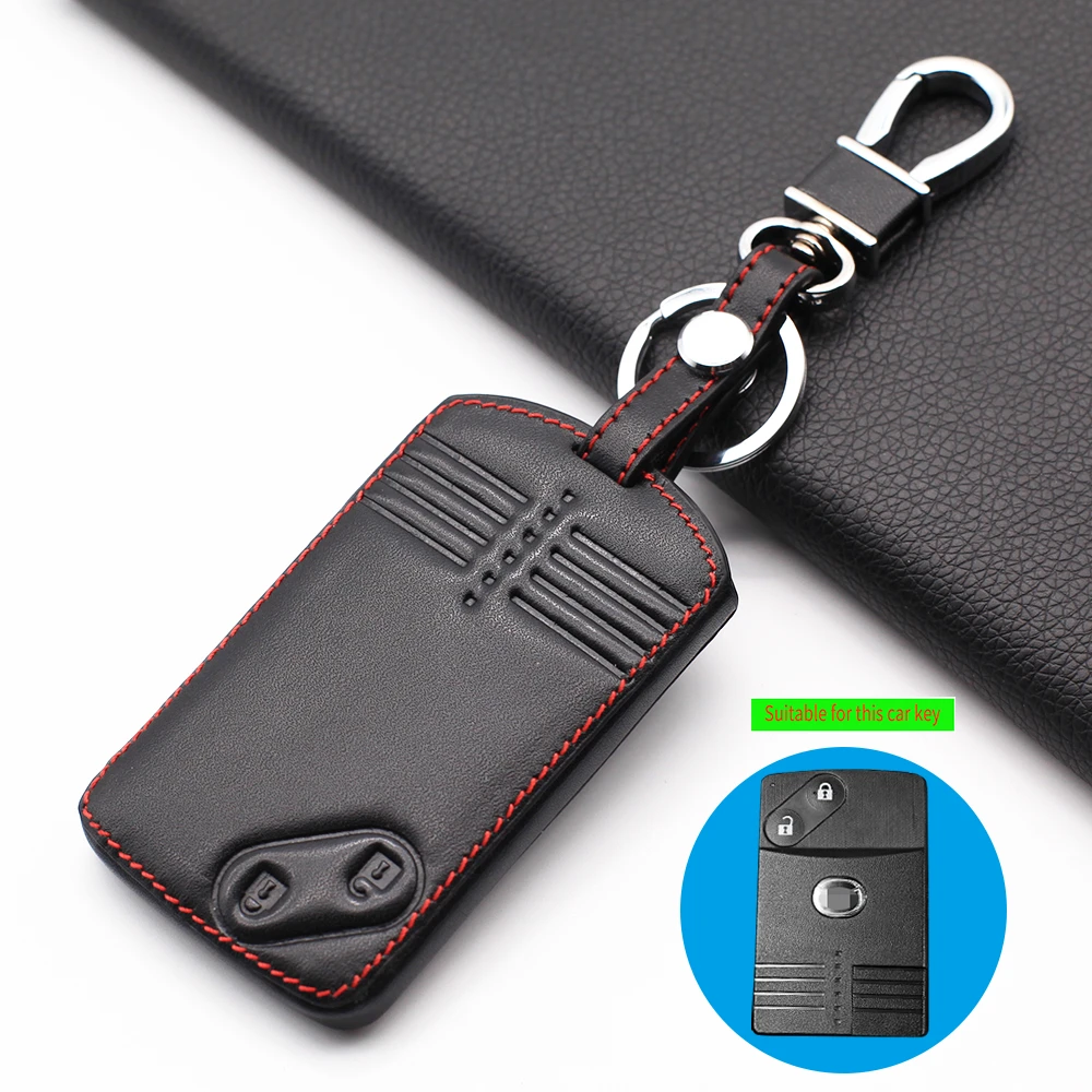 

100% Leather Key Case Cover For Mazda 2 3 5 Premacy Miata 6 8 RX8 MX5 M8 CX-7 CX-9 Verisa MPV 2/3/4 Buttons Protector Fob