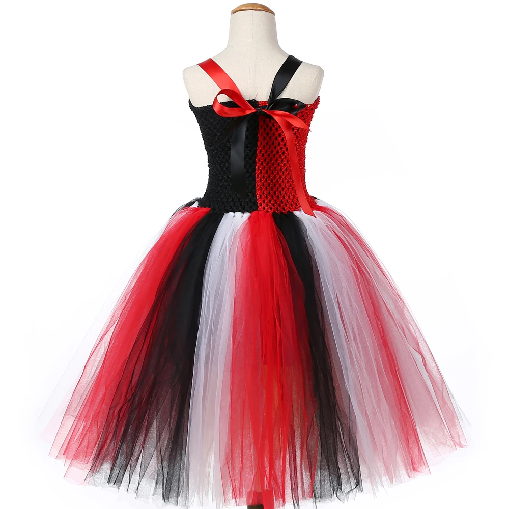 Королева сердец с юбкой-пачкой платье красного и черного цвета на Хэллоуин