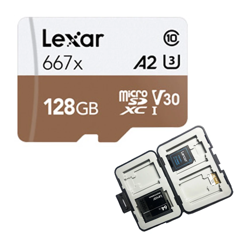 Оригинальная карта памяти Lexar до 100 флэш карты Micro SD 667x C10 256 ГБ TF 128 чехол для