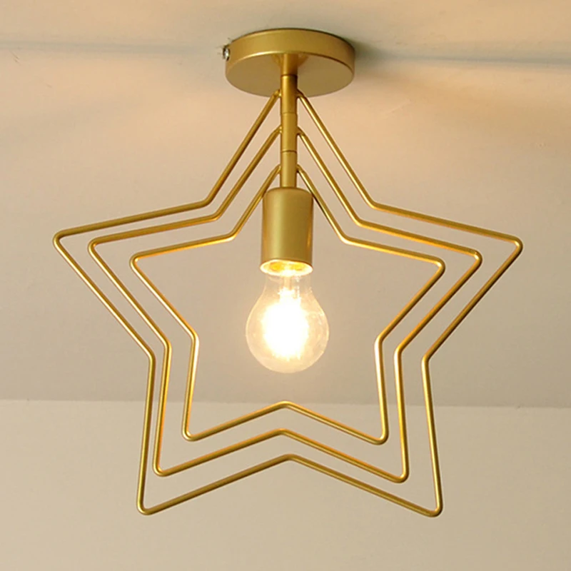 

Iron Industrial Wind Ceiling Light Retro Circle E27 Black/Champagne Gold Lamp For Restaurant Bar Coffee Shop/ Ceiling Light