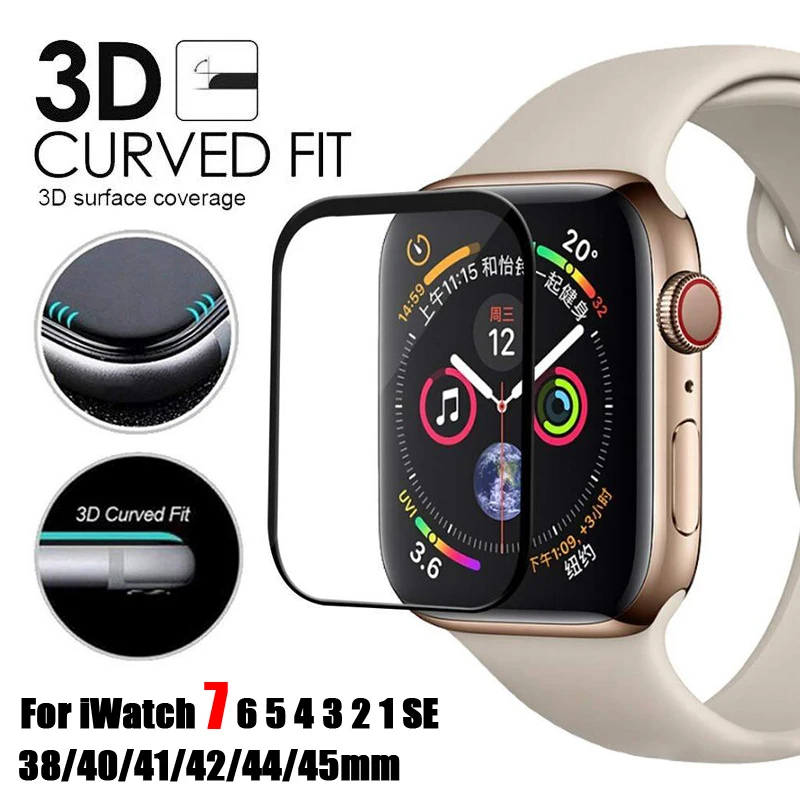 

Screen Protector For Apple Watch 7 41mm 45mm SE 6 5 4 40mm 44mm Soft Glass Tempered For iWatch Series 3 2 1 38mm 42mm Not Glass