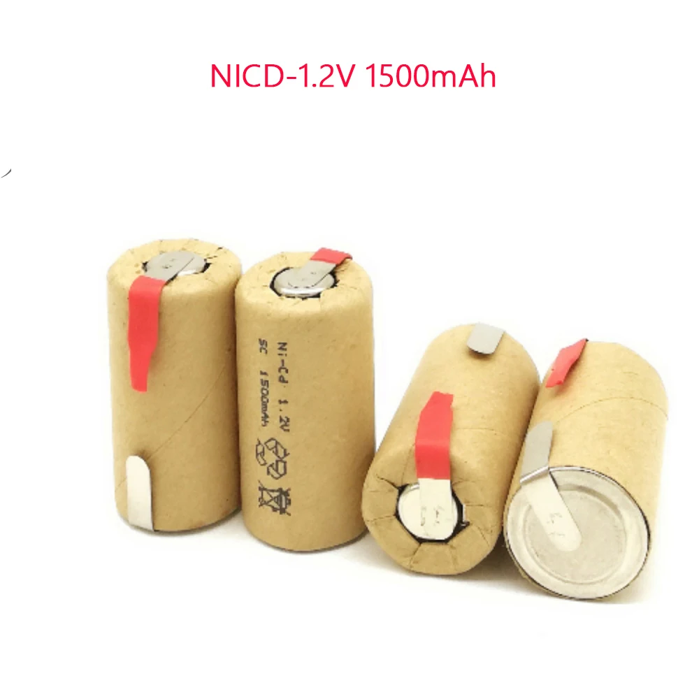 

1.2V Ni-CD SC1500mAh Sub C High Power 10C Rechargeable Battery for Walkie Talkie Power Tools Cordless Electric Drill