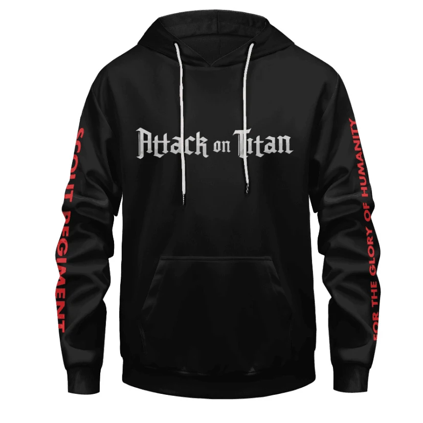 

Hot Anime Attack on Titan Cosplay Hoodie Role Survey Corps Print Fashion Casual Unisex Pullover Hoody Anime Peripheral