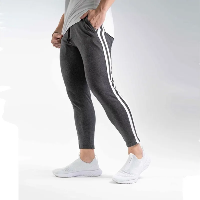Мужские спортивные штаны для бега на молнии футбола тренировок эластичные