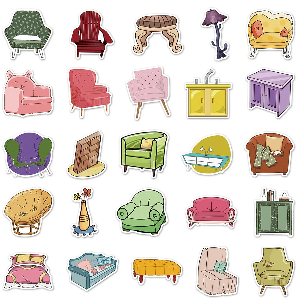 Наклейки в мультяшном стиле Ins на мебель диван стул постеры наклейки холодильник