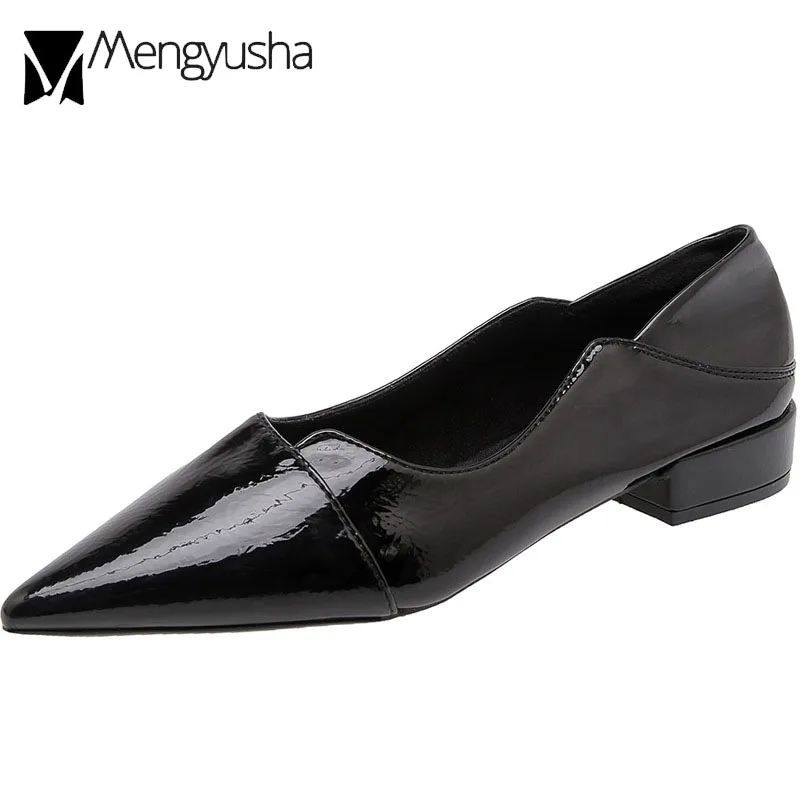 2019 дизайнерские тонкие туфли женская обувь из лакированной кожи на плоской