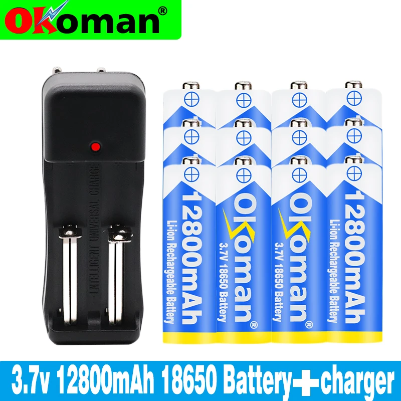 100% Новый оригинальный 3 7 v 12800mah 18650 литиевая аккумуляторная батарея для