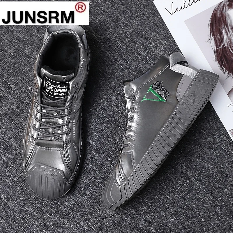 

JUNSEM fall winter 2020 smart top leather casual board shoes