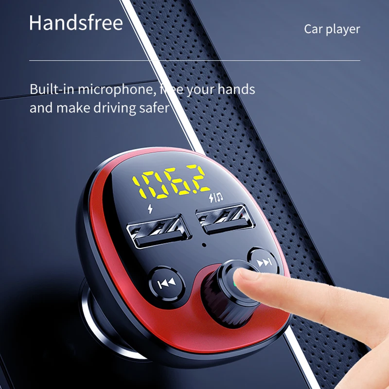 Fm передатчик Bluetooth Автомобильный 3.1A двойной USB зарядка радио Hands Free TF карта