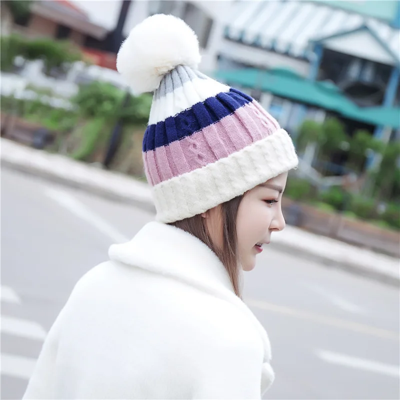 Зимняя женская шапка PEIKONG с подкладкой из теплых бобов бархатной шерстью внутри