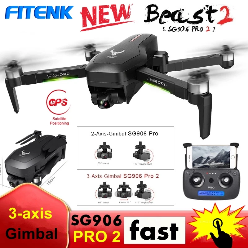 

Drone SG906 PRO 2 PRO2 GPS Drones with 3 Axis Gimbal 4K FPV 5G WIFI Dual HD Camera Professional Brushless Quadcopter Dron VS F11