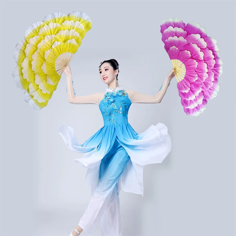 

Peony Flower Fans Chinese Style Dancing Fan Large Flower Petals Fan Stage Performance Hand Held Fan Performance Prop Hand Fan