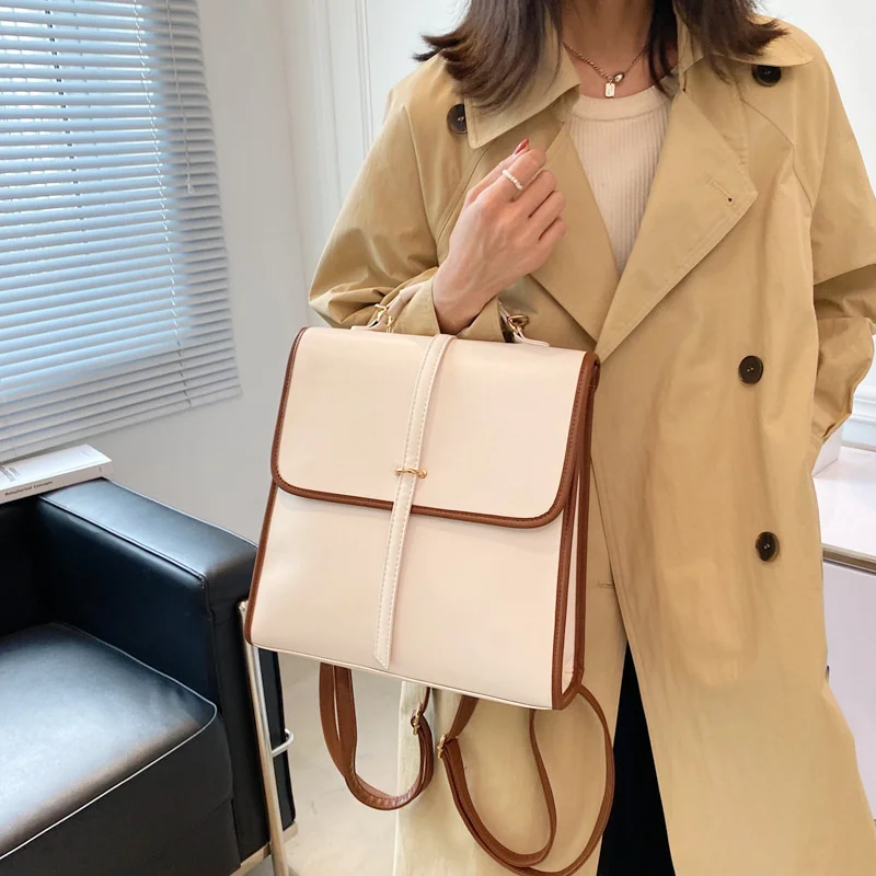 

Simple Backpack Women's Bag 2021 New Fashion Simple Large Capacity Backpack Foreign Style Large Bag Handbag Men's Backpacks Male