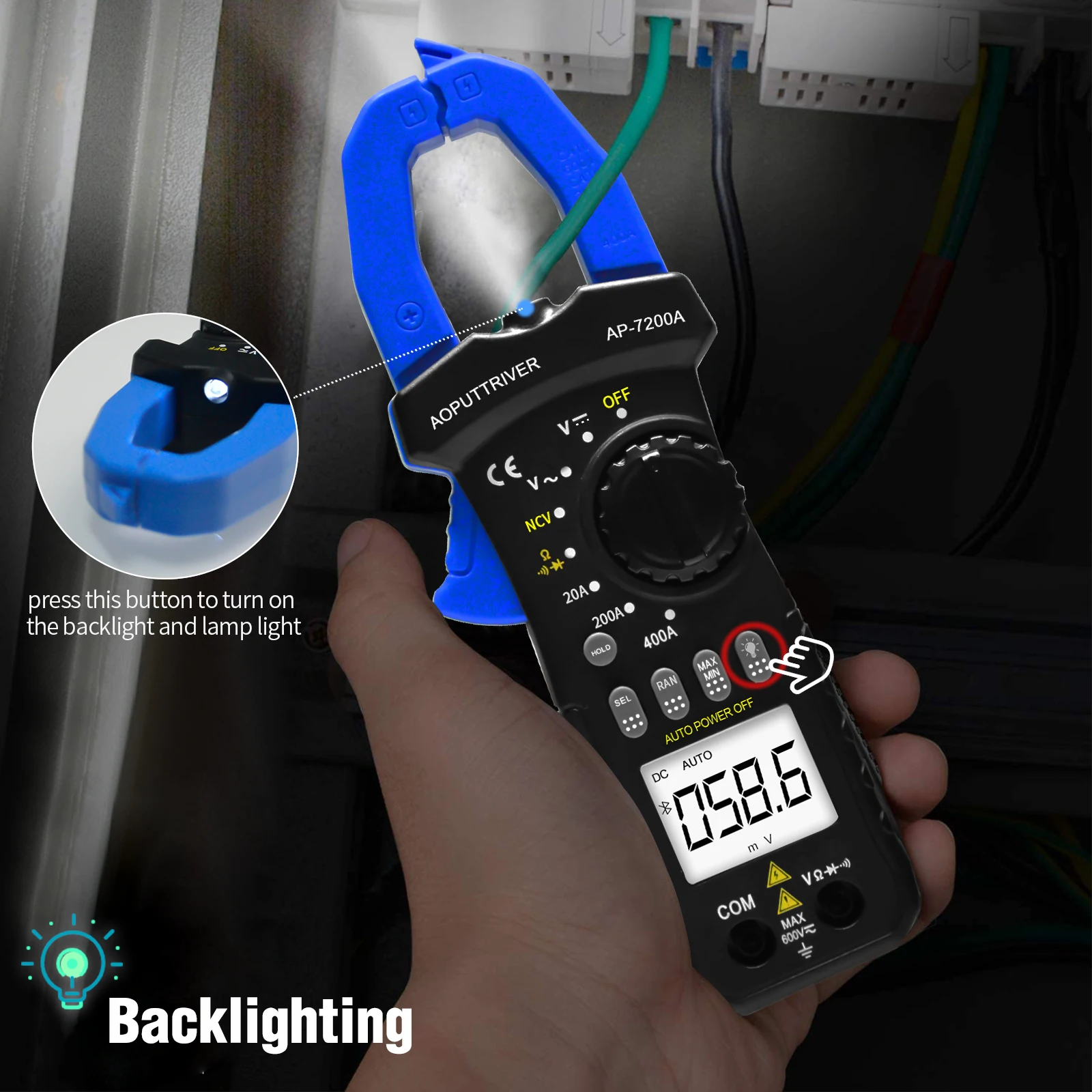 

HoldPeak HP-7200A AC DC Digital Clamp Meter Multimeter Pinza Amperimetrica High Precision Capacitance NCV Ohm Hz Tester