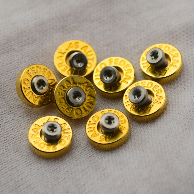 10pcs H62 Brass Knife EDC Tool Washer wtih M2.5 Screw Shell Case Bottom Fire Screw Rivet Back Clip Lighter Decorative Appearance