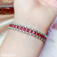 kjjeaxcmy boutique jewelry 925 sterling silver inlaid natural ruby female bracelet support detection beautiful fashion