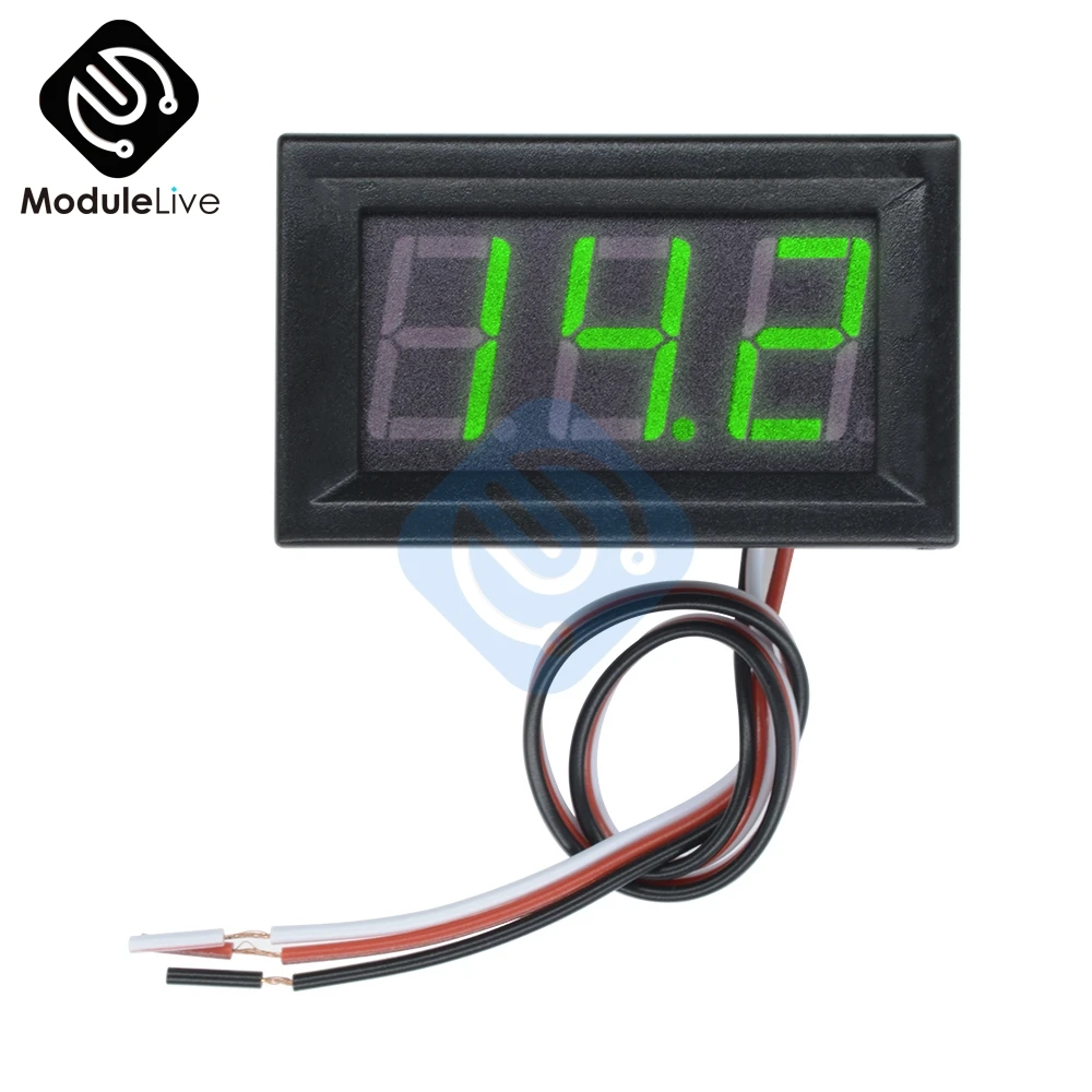 0,5" 0,56 дюймов DC 4,5/4,7/5~ 30V красные, синие зеленый светодиодный Дисплей Панель Напряжение Вольтметр 3 жилы 3 три цифровой Напряжение метр - Цвет: Green