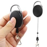 retractable pull badge reel zinc alloy abs plastic id lanyard name tag card badge holder reels recoil belt key ring chain clips