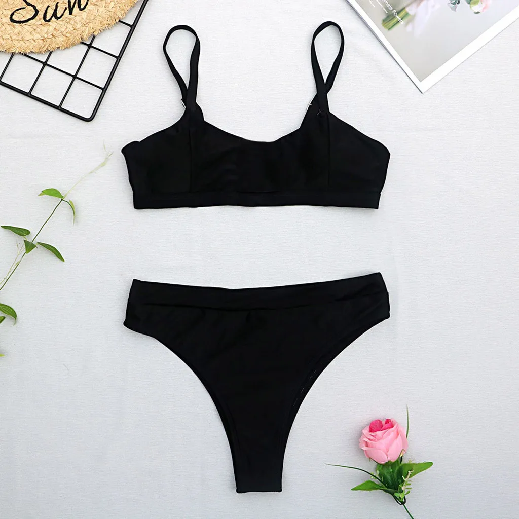 Женский сексуальный комплект бикини купальник с леопардовым бюстгальтером