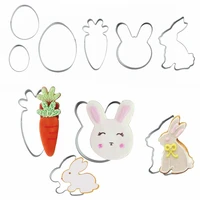 2pcs easter cookie mold cutter bunny egg shaped biscuit mould kitchenware happy easter party home kitchen diy baking tools decor