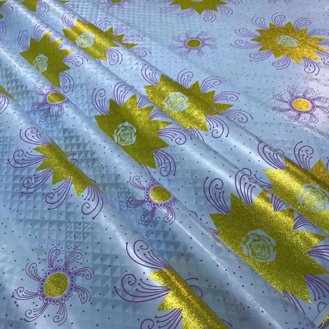 

Top Quality Shining Golden-Plating Bazin Riche Atiku Fabric 10 Yards/Pc Nigerian Cotton Brocade Tissu African Bazin Riche Fabric